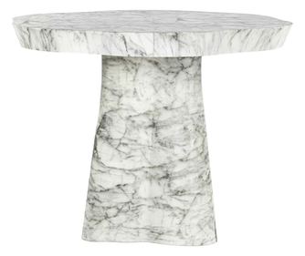 Rockyard jedilna miza 100Ø marmor, Richmond Interiors, bela, siva
