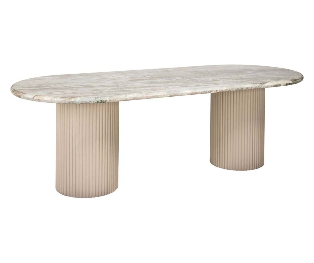 Jedilna miza Coronel, Richmond Interiors, lesena barva, bela, MDF, marmor Toronto
