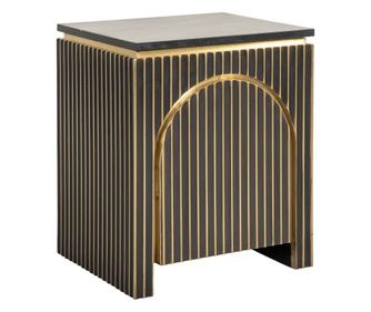 Stolik Nocny Les Arcs 1 Drzwi, Richmond Interiors, Złoty