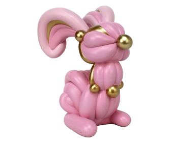 Ukrasni predmet Zec, Richmond Interiors, ružičasta, zlatna