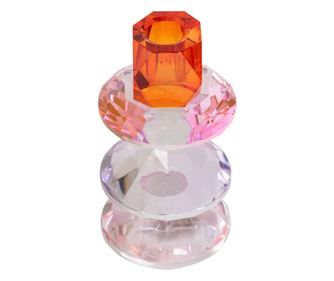 Yalena svečnik velik, Richmond Interiors, vijolična, roza, oranžna