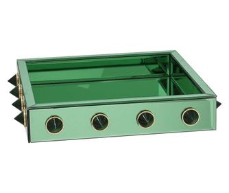 Poslužavnik Jinx zeleni, Richmond Interiors, zelena, crna, zlatna