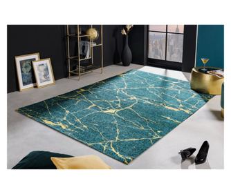 Tepih, zelena, plavozelena, zlatna