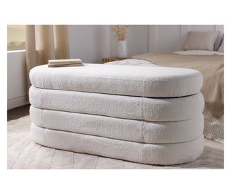 Úložná lavica Vstyle Irresistible 286926, biela, bouclé látka, 100% polyester