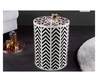 Pomoćni stolić, crna, bijela