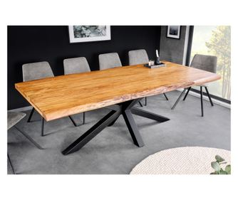 Маса за хранене, дървесен цвят и черно