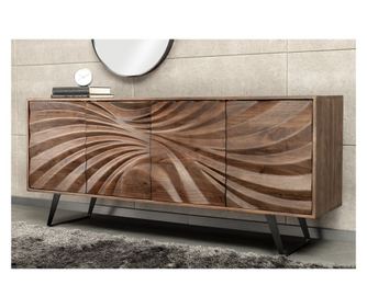 Komoda, hnědá, černá