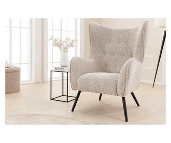 Fotoliu cu spătar înalt, Grej și Negru