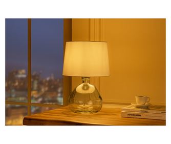 Stolní lampa, transparentní, bílá
