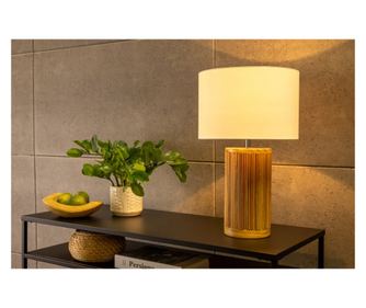 Stolná lampa Vstyle Irresistible 289698, biela, farba dreva, borovica, vŕba, 65 % polyester, 35 % bavlna, 48x30x30