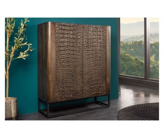 Vstyle Irresistible 289734 Komoda, hnedá, čierna, mangové drevo, MDF, potiahnuté železo 120x38x100
