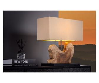 Namizna svetilka, barva lesa, črna, bež