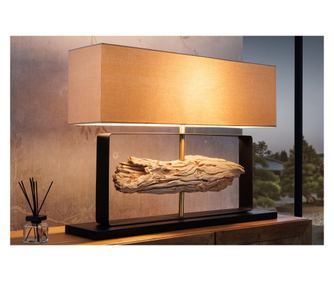 Namizna svetilka, barva lesa, zlata, črna, bež