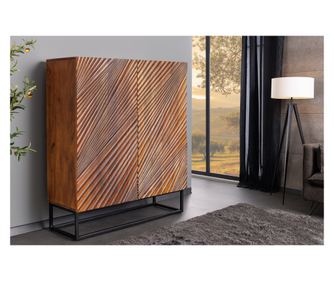 Comodă Vstyle Irresistible 289883, culoare lemn, negru, lemn de mango 120x38x100