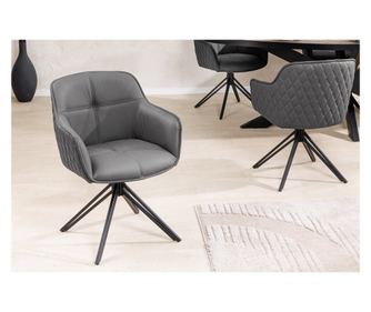 Set de 2 scaune pivotante, gri