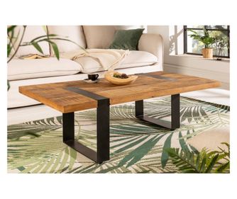 Stolik kawowy, kolor drewna i czarny