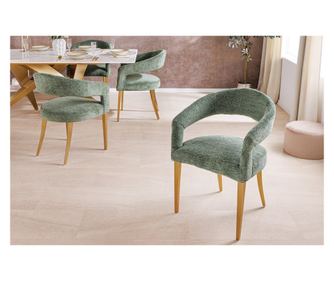 Set de 2 scaune, verde și culoarea șampaniei