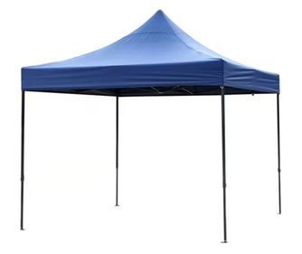 Összecsukható pavilon sátor, 3x3 m, fém váz vízálló vászonnal udvarra, kertbe, rendezvényekre, kék