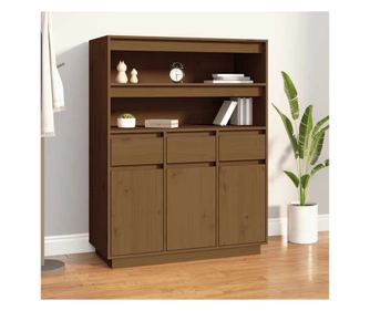 Visok omar, medena rjava, 89x40x116,5 cm, masivno borovo leso