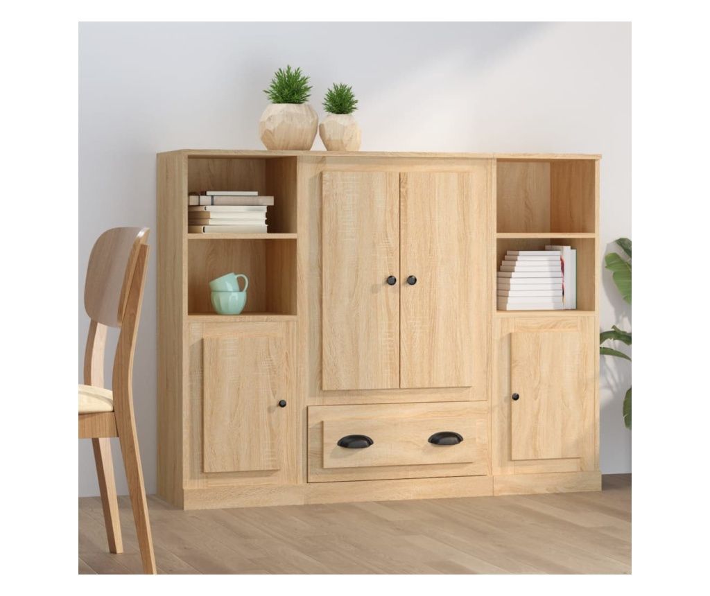 Magas szekrnyek, 3 db, sonoma tlgy, feldolgozott fa