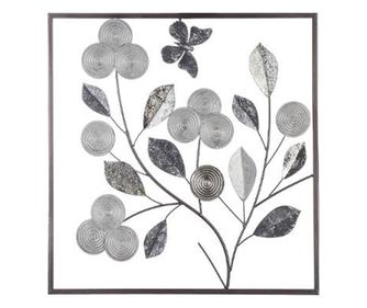 Decoratiune argintie de perete 50x50