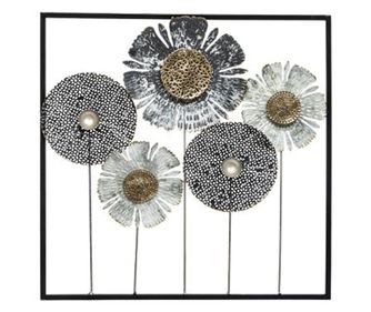 Decoratiune de perete frunze metalice 50x50