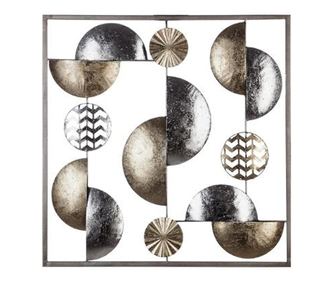Decoratiune de perete auriu/argintiu 50x50