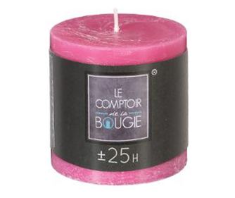 Lumanare fucsia rustica rotunda 6.7x7 cm