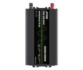 JFIND JF02 autós inverter, tiszta szinuszhullámú, 12V-ról 220V-ra, 1000W folyamatos, 2000W csúcs, LCD kijelző, többszörös védele