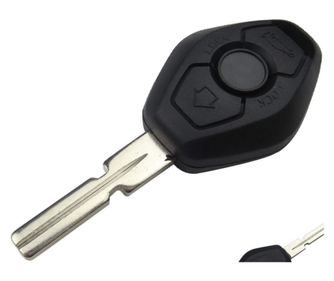 Techstar autókulcs-ház 3 gombbal és 4 pólusú pengével BMW-hez – kompatibilis az E46, E39, E60, X3, X5 modellekkel