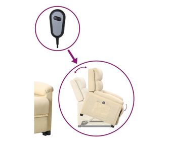 Naslonjač na razvlačenje s podizanjem, krem, tekstilni materijal