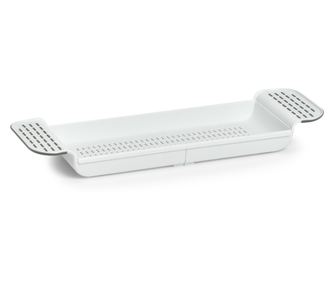 Zeller-Bony Rozkládací vanová polička, plast, 55-78,4x17,3x6,5 cm, bílá