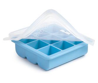 Форма за сладолед Ibili с капак, 9 кубчета, синя/прозрачна
