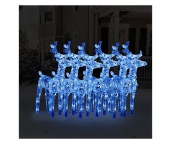 Božićni sobovi, 6 kom., plavi, 240 LED svjetala, akril