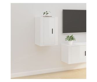 Fali TV-szekrny, fehr magasfny, 40x34,5x60 cm