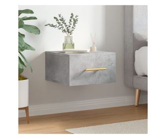 Falra szerelhető éjjeliszekrény, beton szürke, 35x35x20 cm