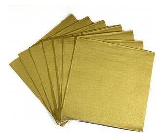 Asztali szalvéták 3 rétegű, Szövet - Arany / 33 x 33 cm / 100 db