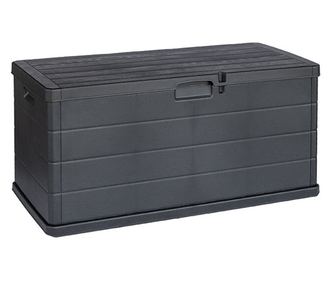 Lada Depozitare pentru Exterior, Progarden, Finisaj Imitatie Lemn, Polipropilena, 340 L, 118 x 59 x 57 cm, Antracit