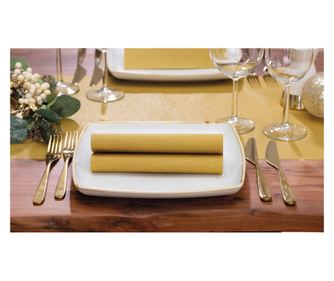 Servetele de masa festive Linclass - Shine metallic gold (auriu sclipitor) / 40 x 40 cm / 50 buc