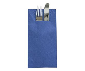 Комплект от 75 салфетки Mank HORECA с джоб, Tissue Deluxe®, тъмно сини, 40 x 40 см, идеални за сватби, партита