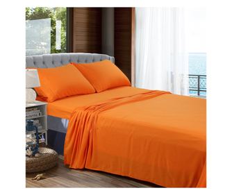 Чаршаф за спане Kotonia Home, 100% памук, цвят Olandina, 220x240 см, оранжев