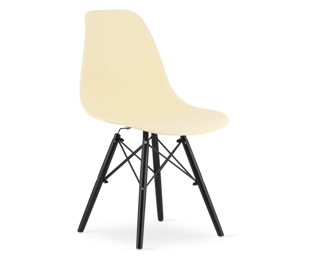 Scaun Valora OSAKA, ergonomic, cu picioare negre și crem pentru living