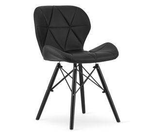 Valora WAKO črn stol iz umetnega usnja s črnimi nogami x1