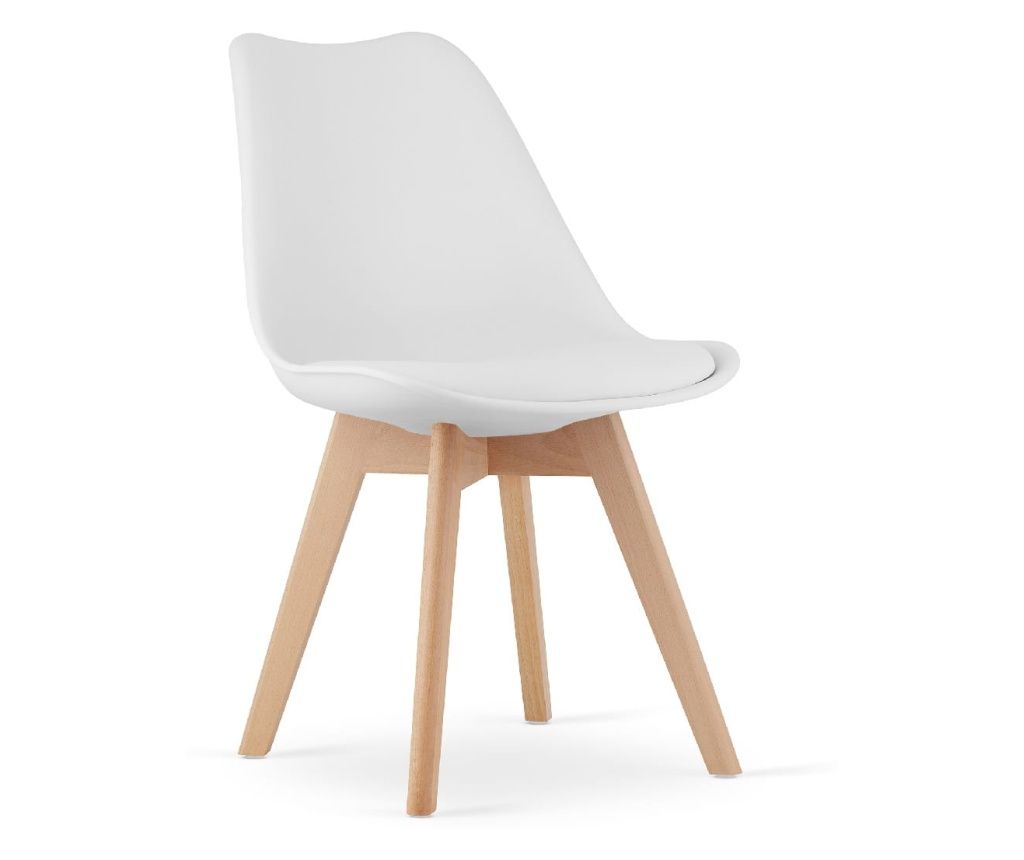 Valora RIKX fehér szék párnával és fa lábakkal x2