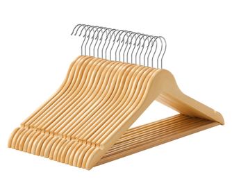 Σετ 20 ξύλινες κρεμάστρες Valora με περιστρεφόμενα άγκιστρα, Φυσικό Σφένδαμο