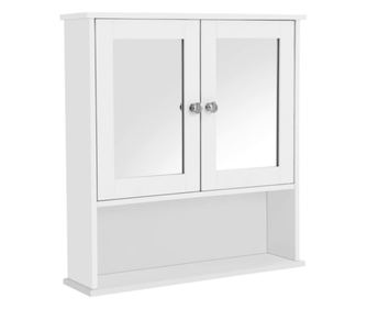 Valora fali fürdőszobaszekrény tükörrel, fehér | helytakarékos