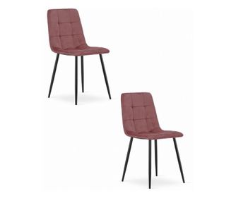 Καρέκλα Τραπεζαρίας Valora PYRA Βελούδο Ροζ, Μοντέρνο Σχέδιο για Σαλόνι x2