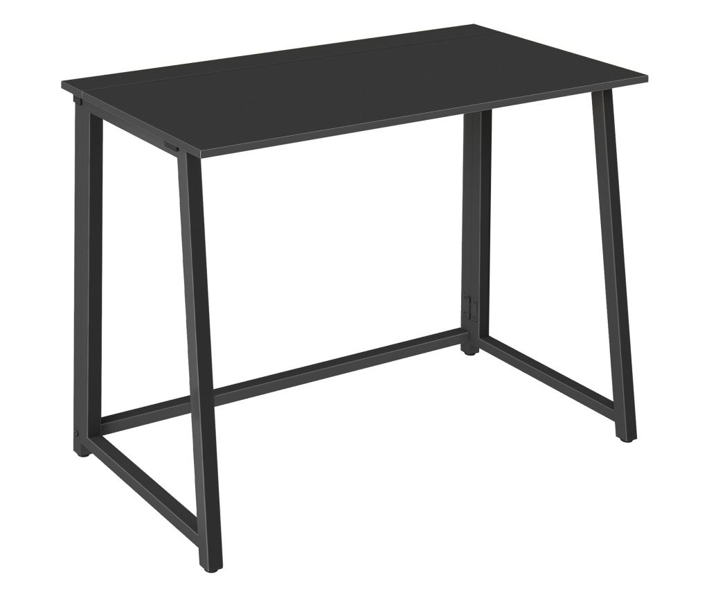 Valora MAX 1.0 Folding Computer Desk, Solid Wood, Black, Steel