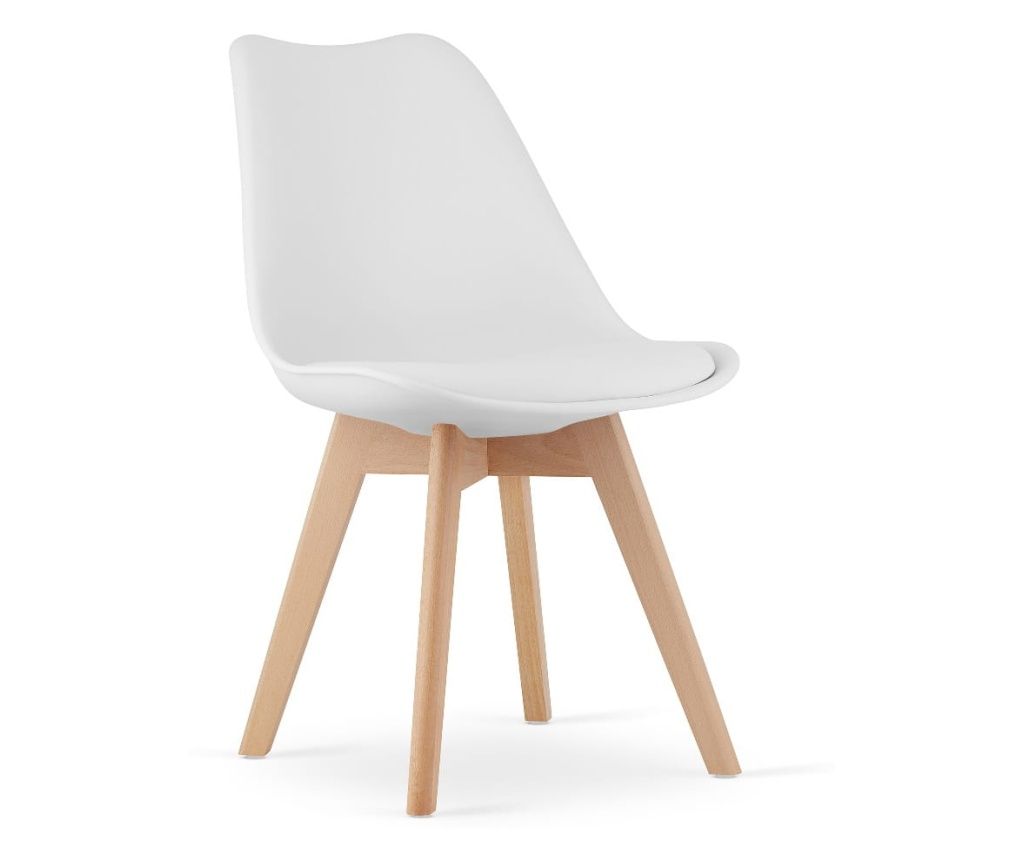 Valora RIKX fehér szék párnával és fa lábakkal x4