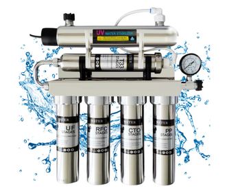 6-степенна система за филтриране на вода, CUANTIS, дебит 180 л/ч, неръждаема стомана 304, PP филтри, активен въглен, смола, ултр